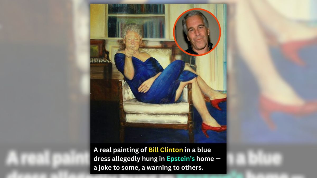 Did Epstein actually own painting of Bill Clinton in blue dress? What we know