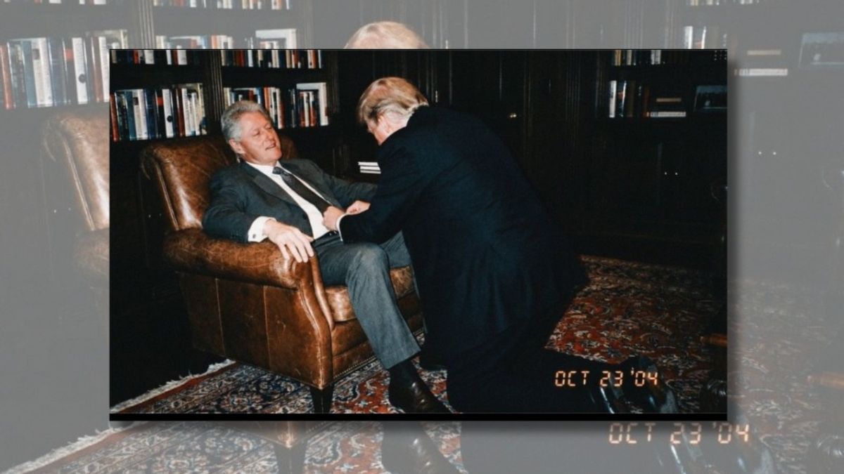 Image of Trump unbuckling Bill Clinton’s pants is fake. Here’s how we know