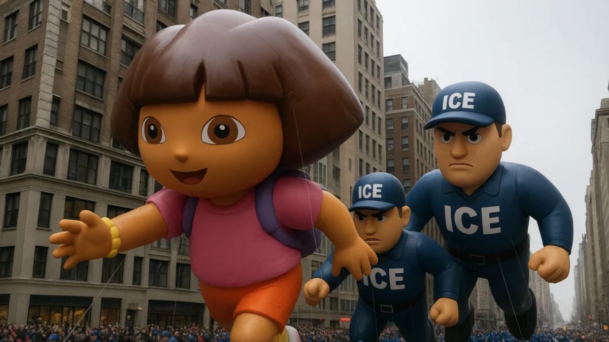 Was Dora the Explorer chased by ICE balloons during Macy’s Thanksgiving Day Parade? Not so fast
