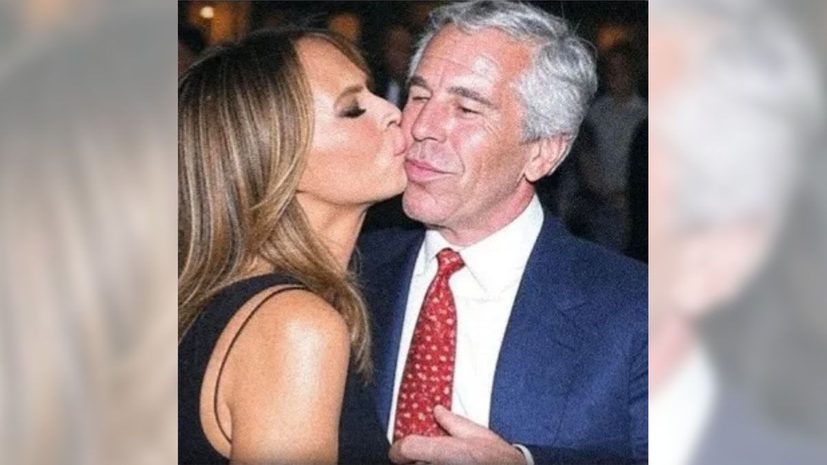Image claiming to show Melania Trump kissing Epstein on cheek isn’t real