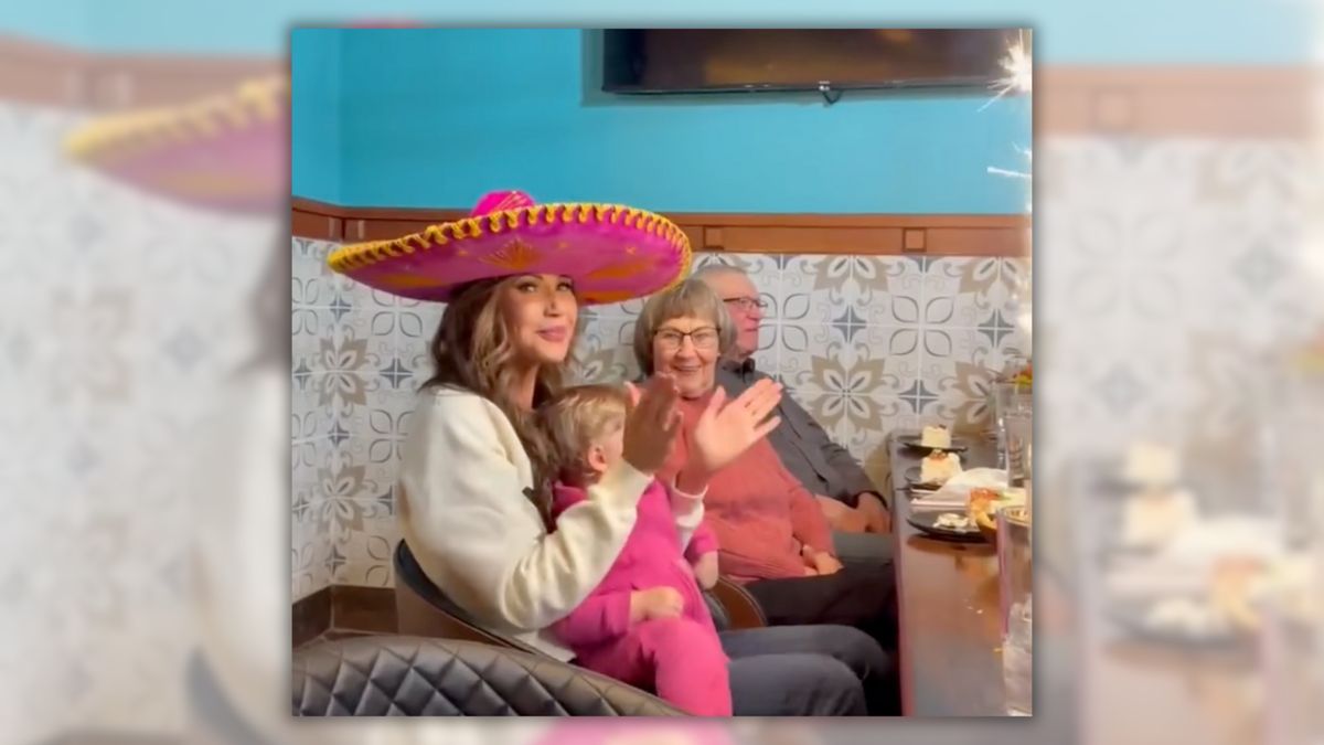 Video shows Kristi Noem wearing sombrero for birthday celebration at Mexican restaurant