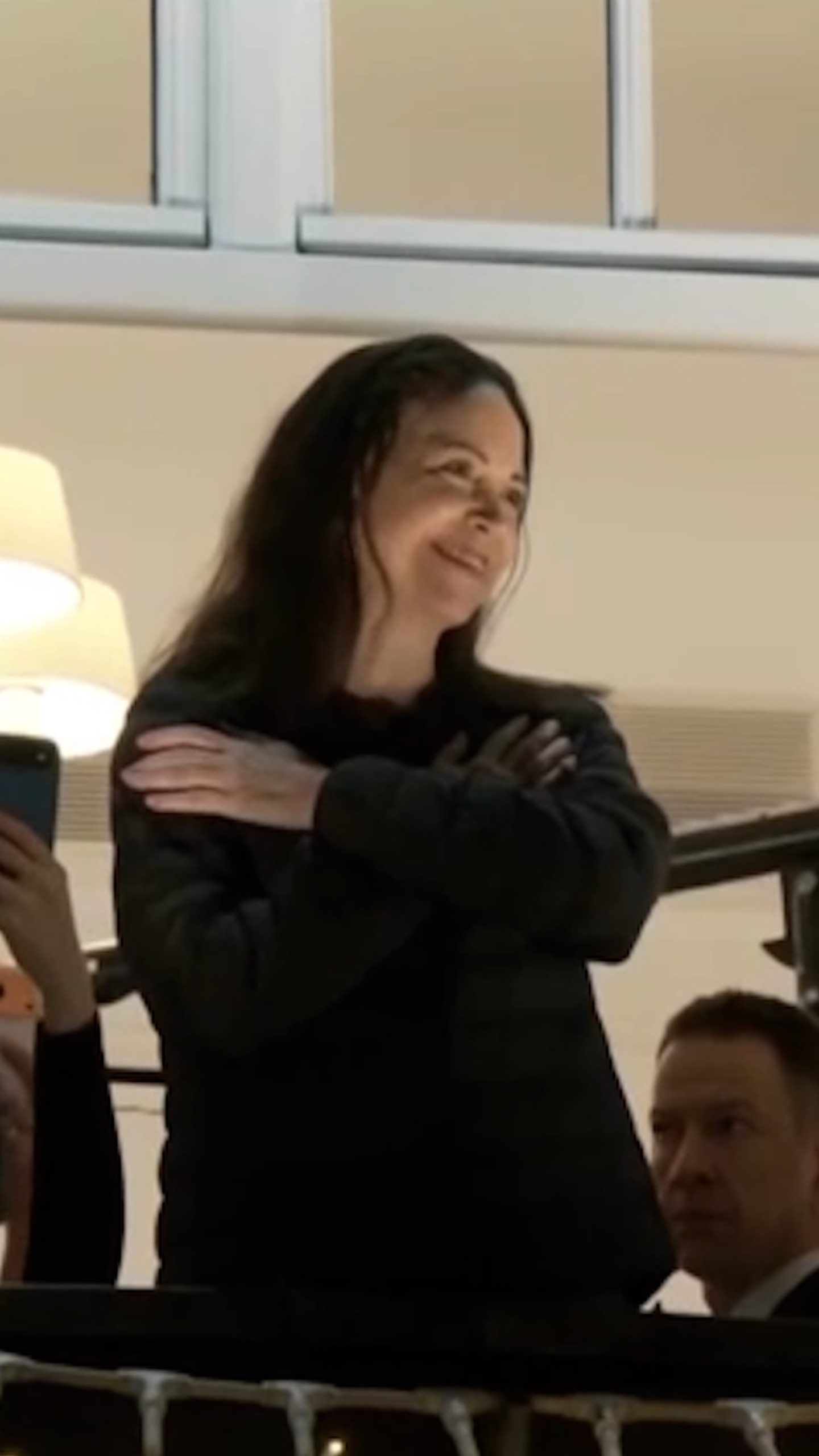 Nobel Peace Prize laureate Machado greets supporters