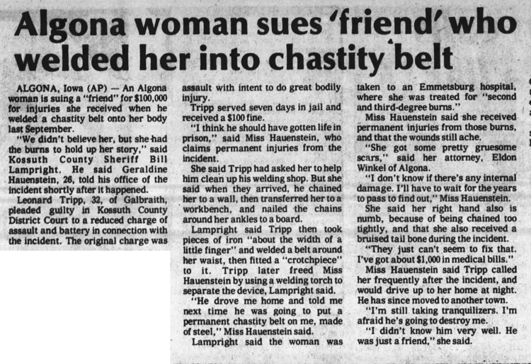 The Algona Chastity Belt Case