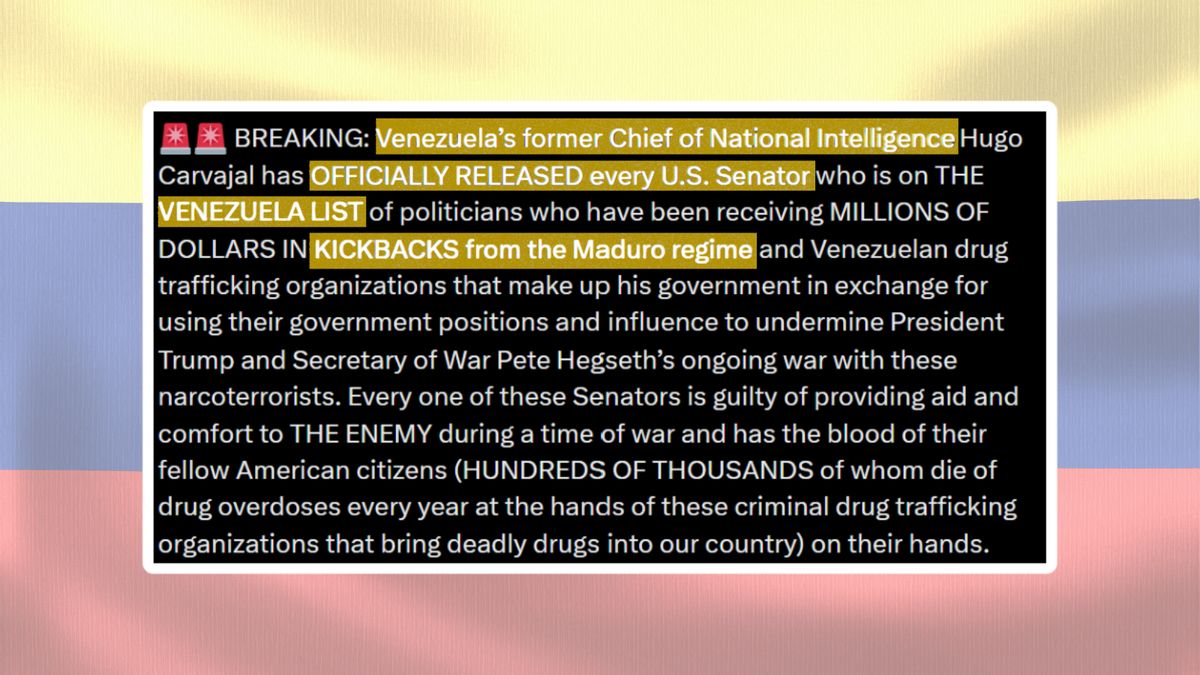 Inspecting claim Venezuela’s Hugo Carvajal released list of politicians who took kickbacks