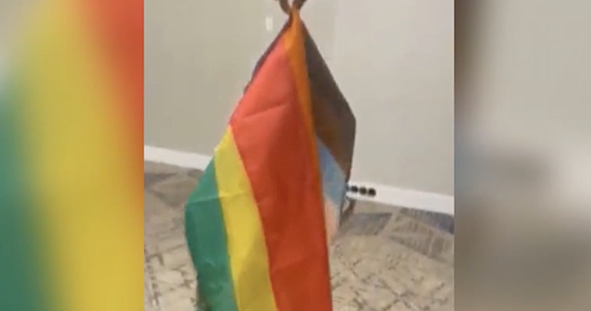 Queer couple shocked when video reveals who vandalized their rainbow flag
