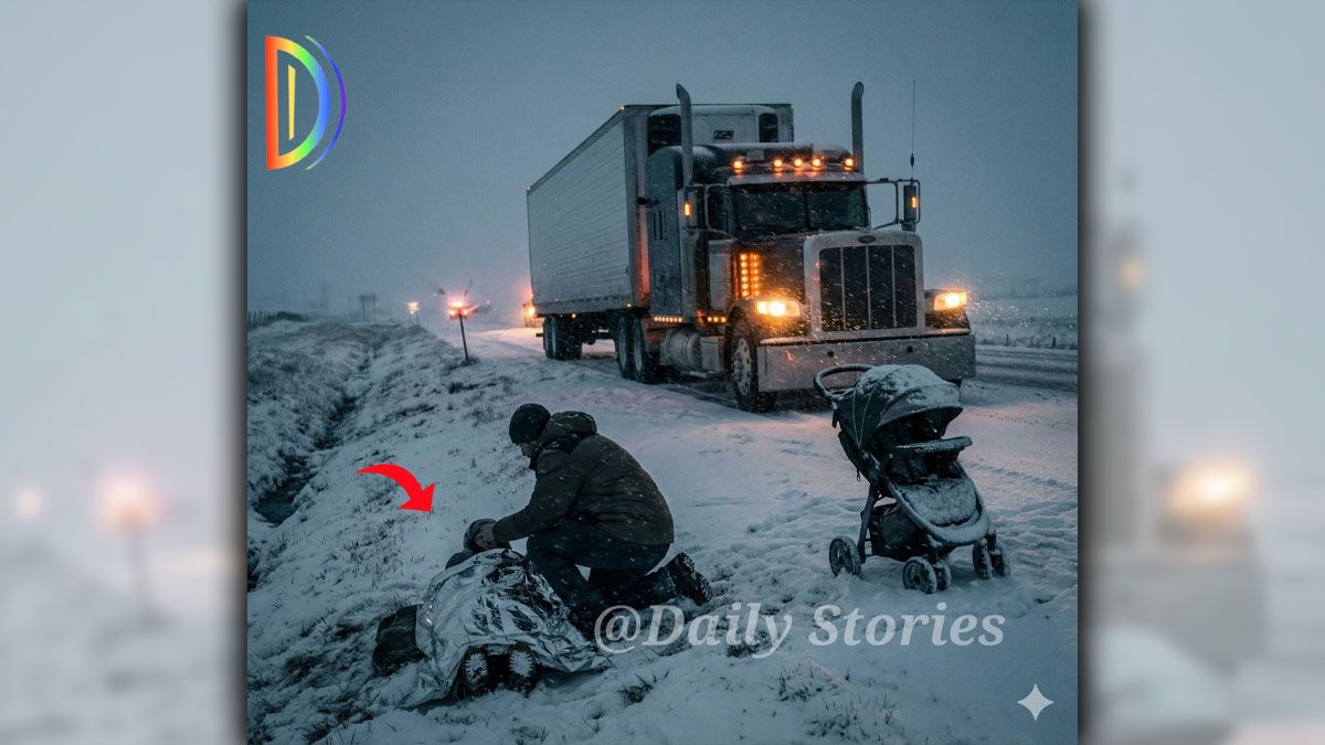 Did trucker Rusty Miller rescue mother and baby from snowy highway?