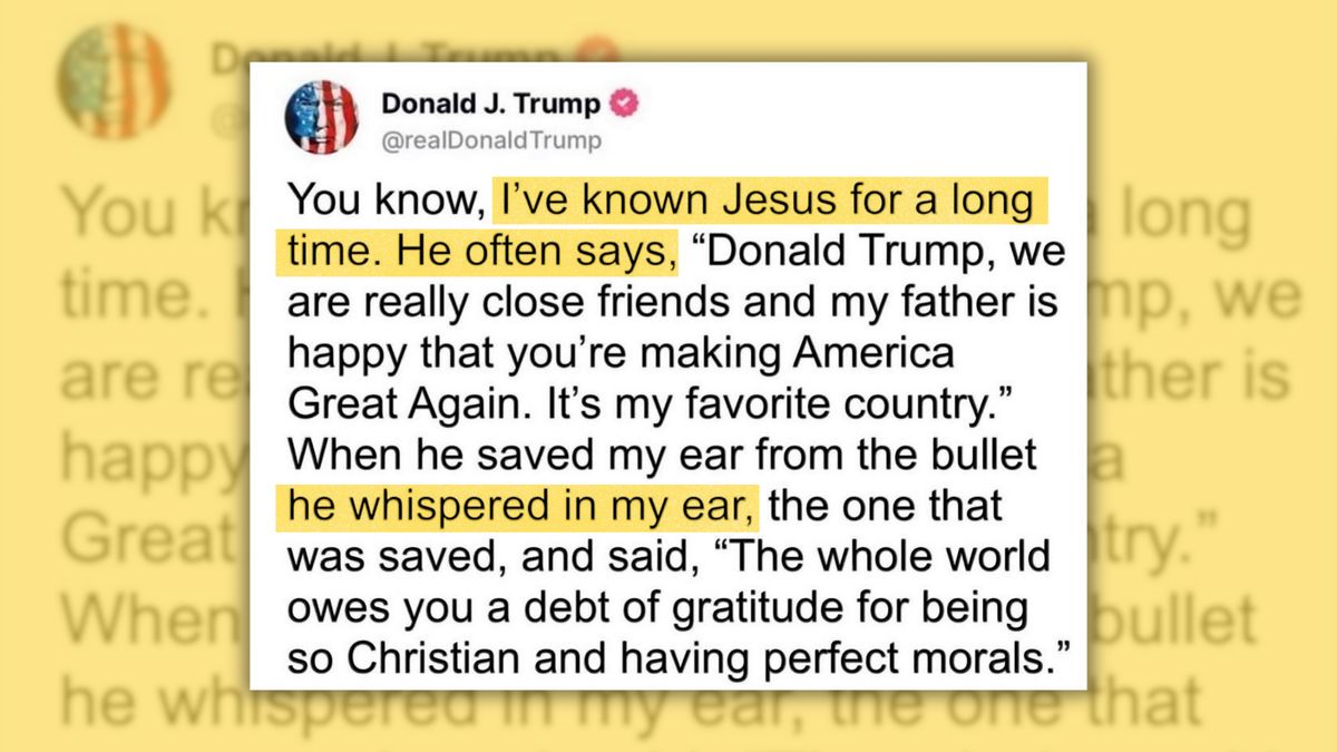 Trump Truth Social post about talking to Jesus is fake