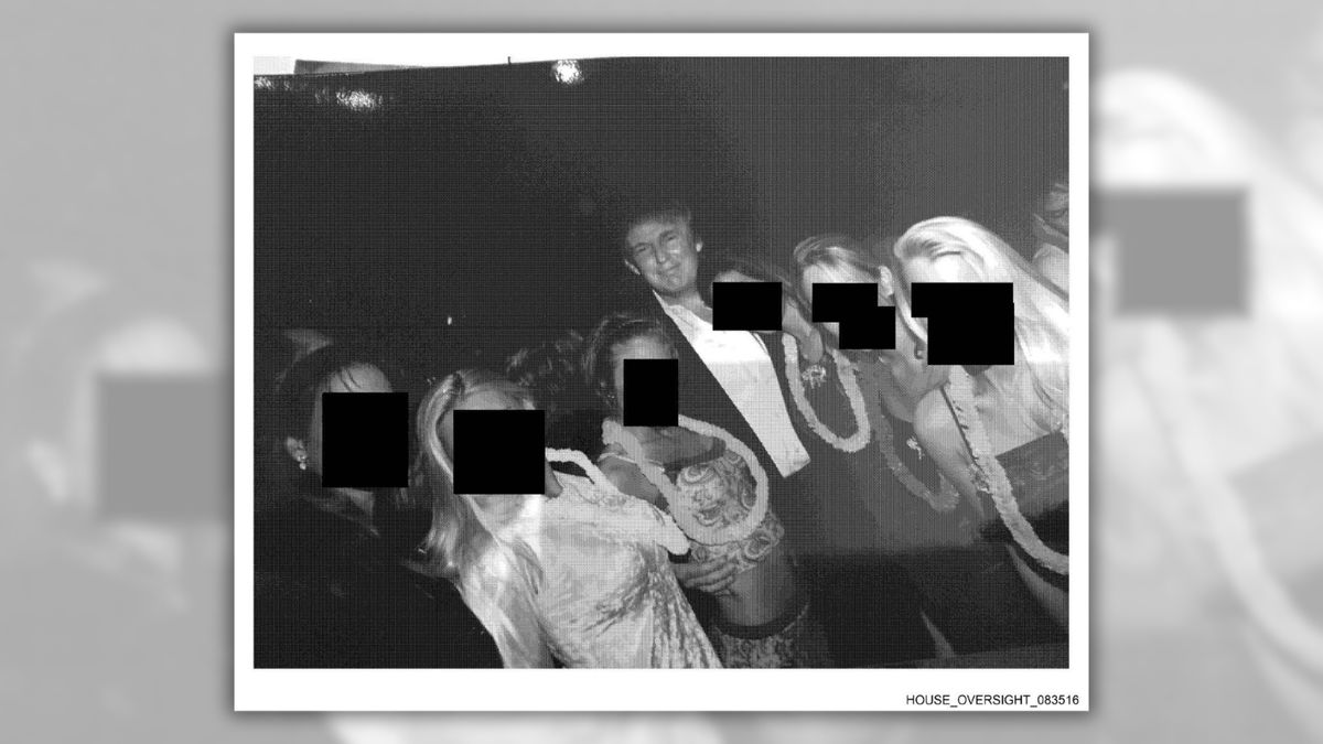 Newly released Epstein estate photo shows Trump with 6 young females