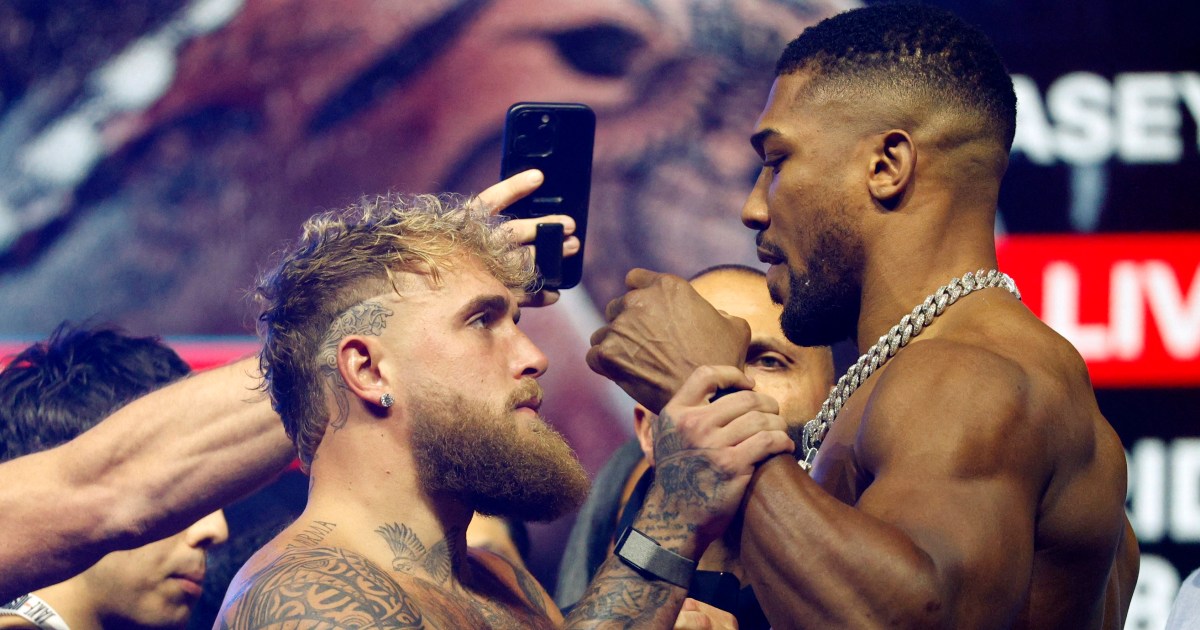 Jake Paul, Anthony Joshua weigh in ahead of blockbuster boxing bout
