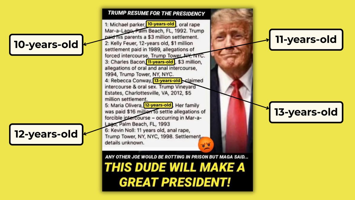 No proof Trump paid millions in settlements over allegations of sexually assaulting minors