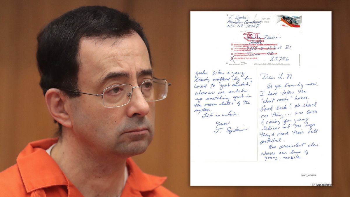 Investigating letter Epstein allegedly sent to Larry Nassar that mentioned Trump
