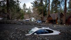 California downpours ease but flood and mudslide risks linger