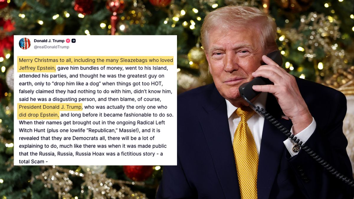 Trump’s Christmas message on Truth Social highlighted Epstein
