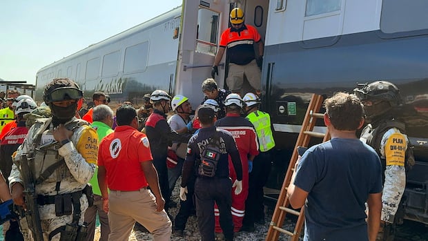 At least 13 killed after train derails in southern Mexico