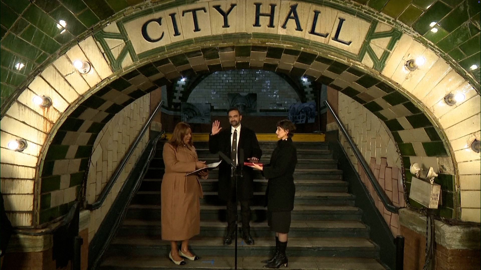 Democratic socialist Zohran Mamdani sworn in as New York mayor in old subway stop