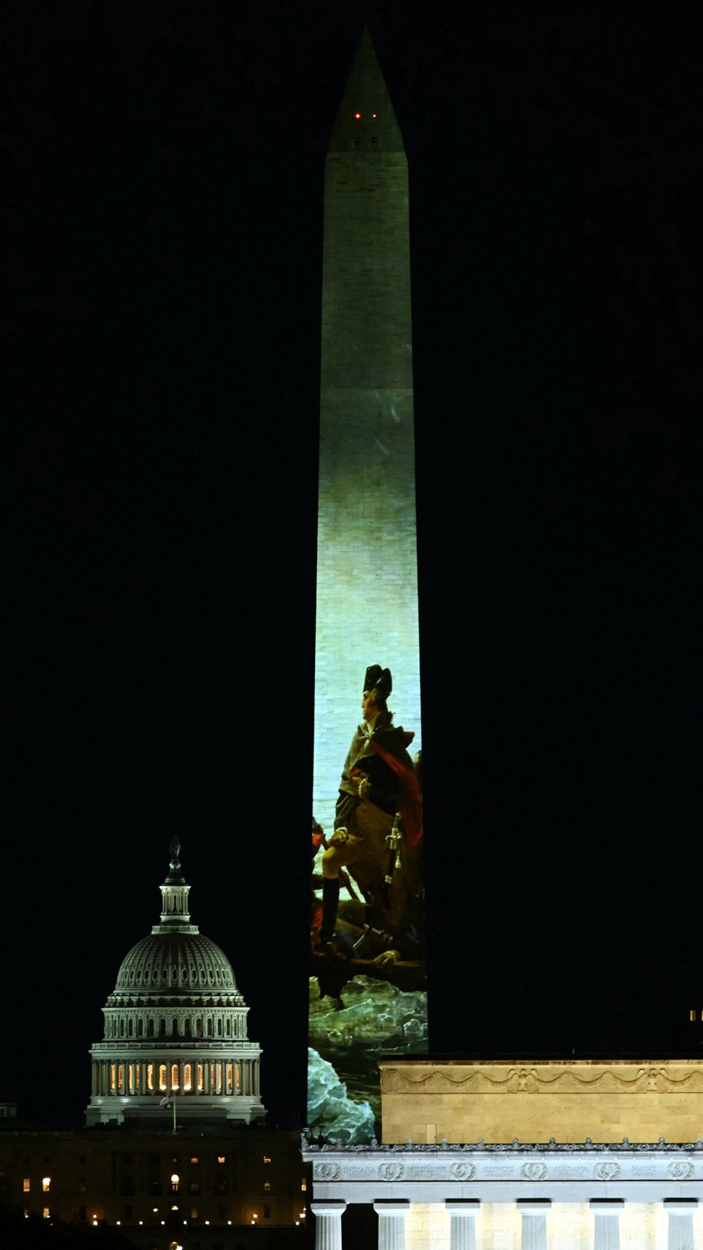 Washington Monument lit up for America’s 250th anniversary