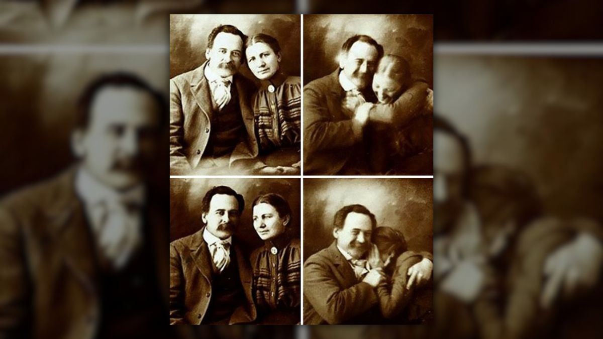Do these photos show laughing Victorian couple?