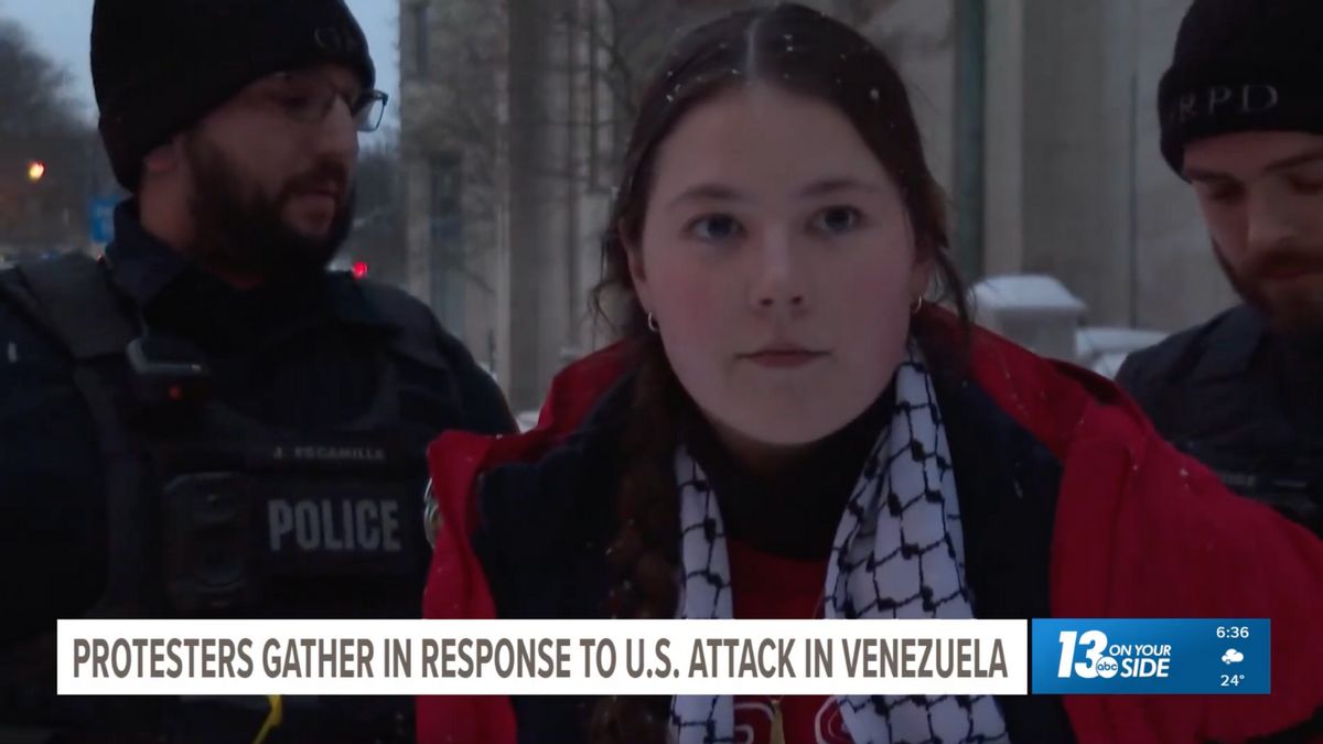 Police arrested protester during interview about US action in Venezuela. Here’s context