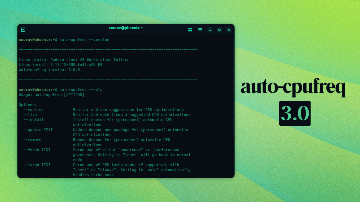 auto-cpufreq 3.0 Arrives for Linux with Better Battery Handling and CPU Turbo Control