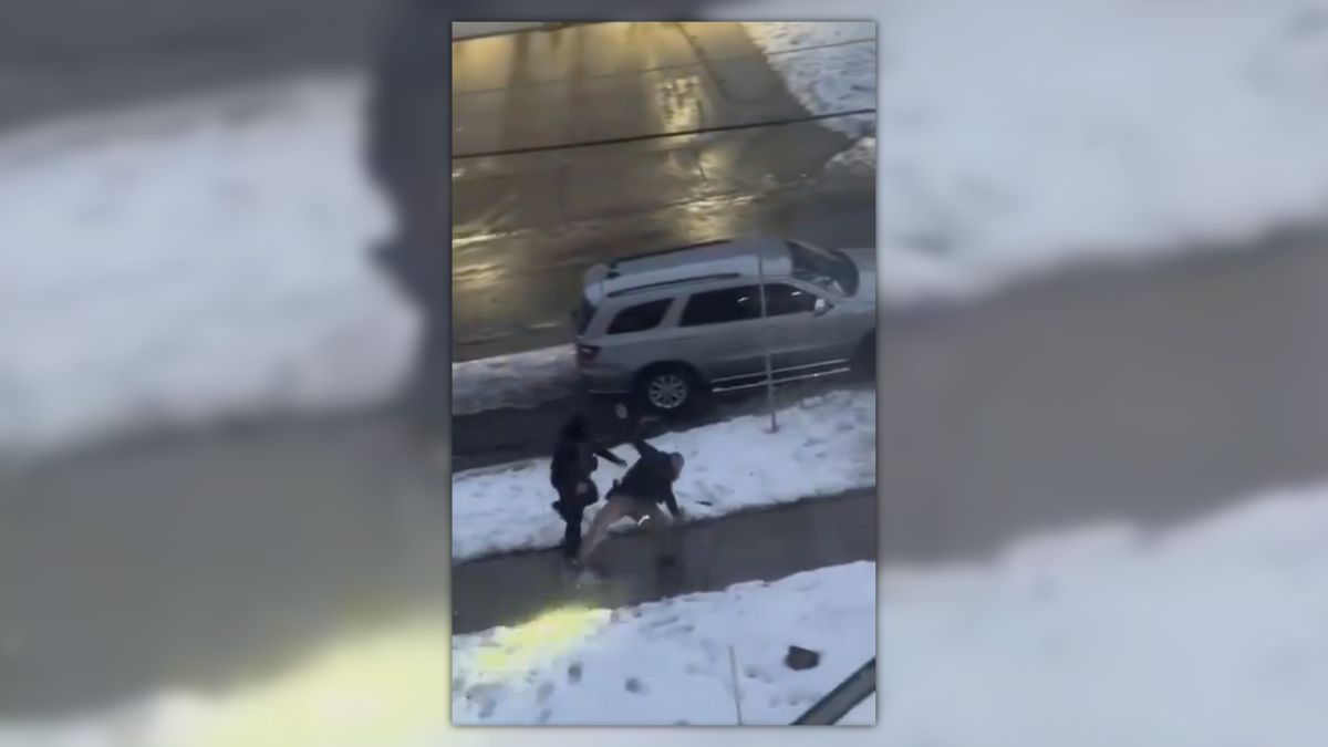 Inspecting video claiming to show ICE agent accidentally discharging weapon while falling on ice