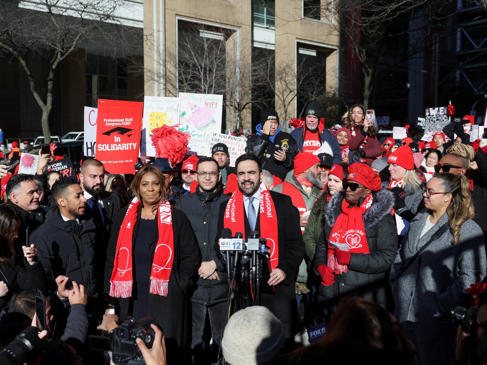 Thousands of nurses go on strike in New York City