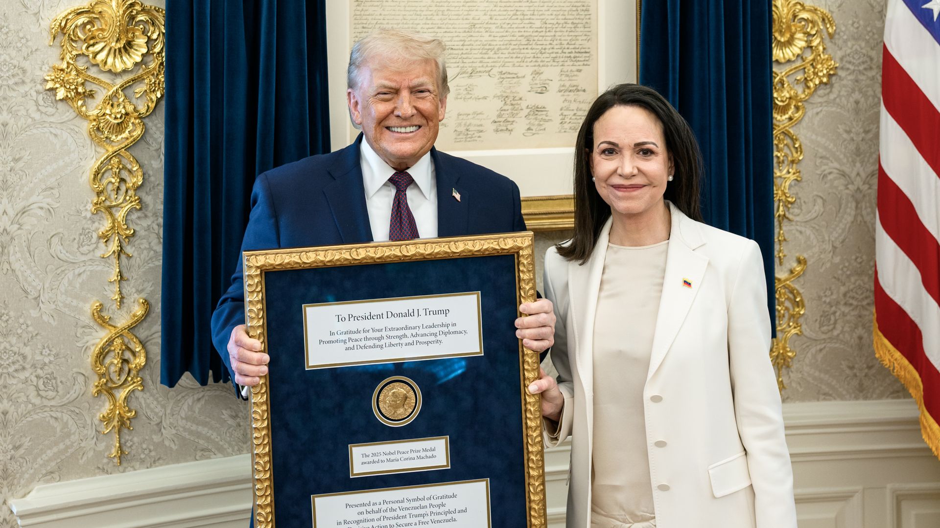 Machado gave Trump her Nobel Peace Prize medal in pursuit of a greater prize