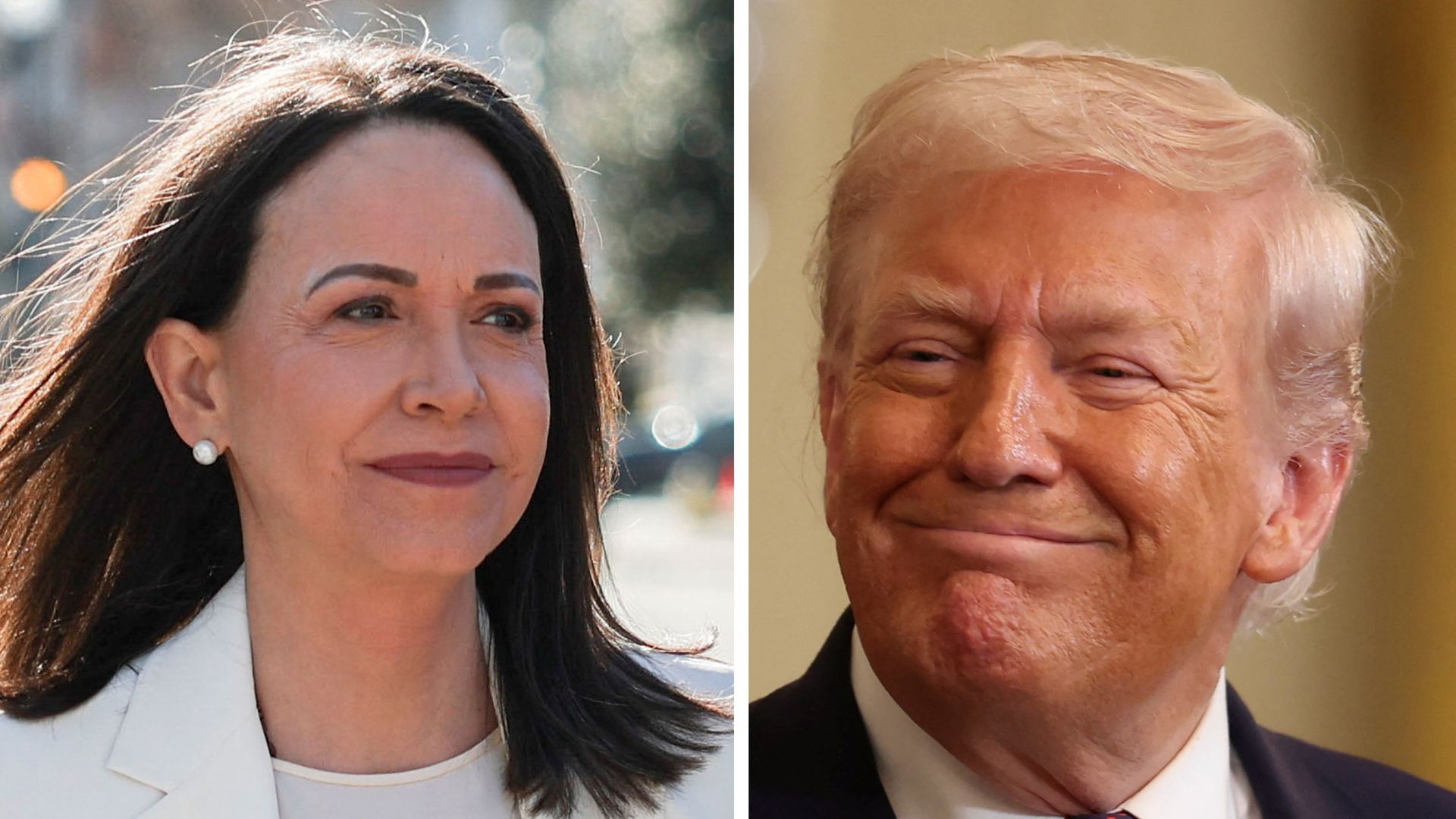 Trump given Nobel Peace Prize medal by its Venezuelan winner at White House