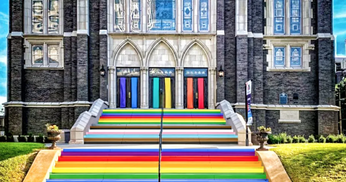 Landmark commission unanimously approves church’s rainbow steps: “This is religious expression”