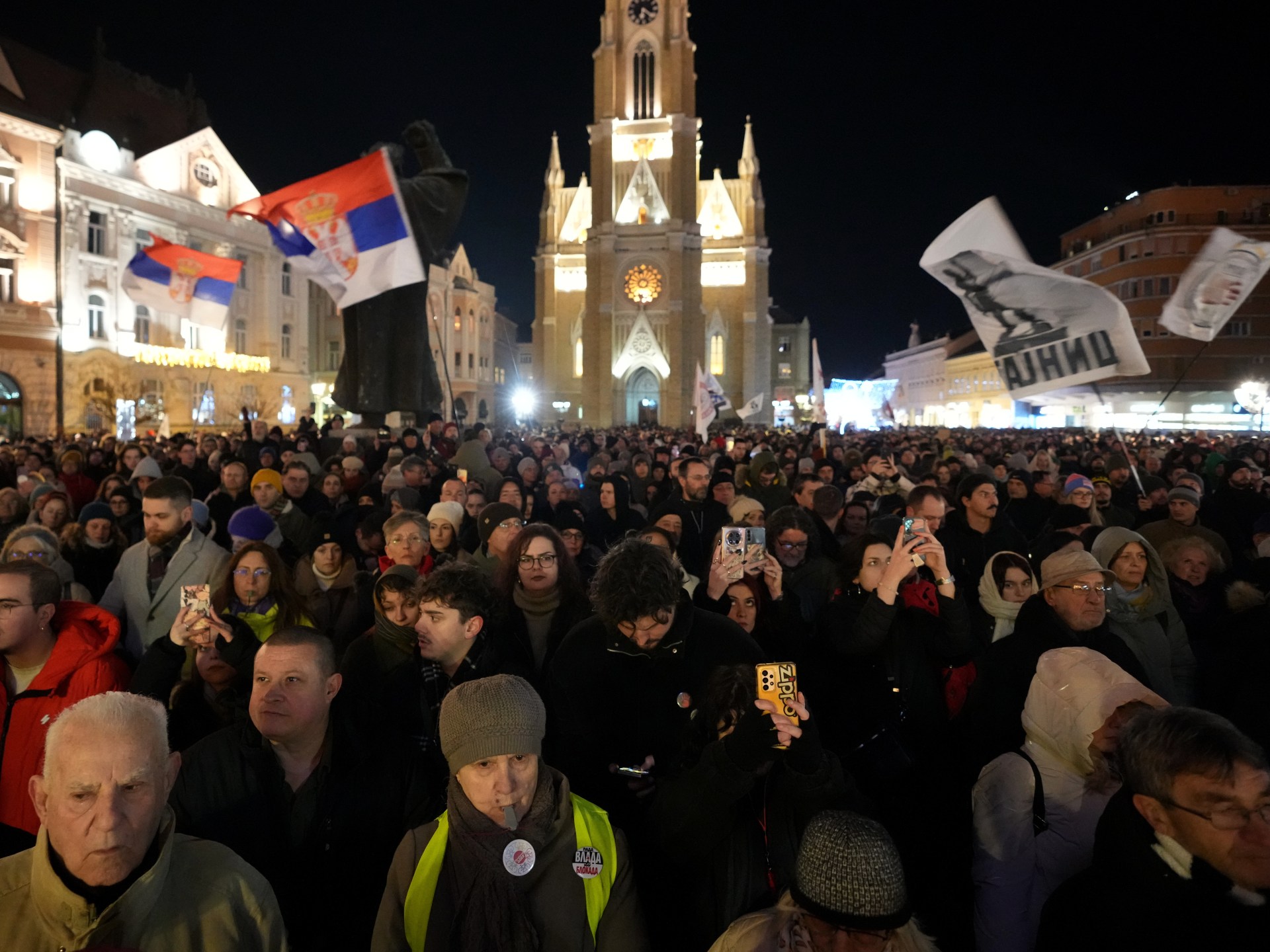 Thousands rally in Serbia as students continue fight against corruption