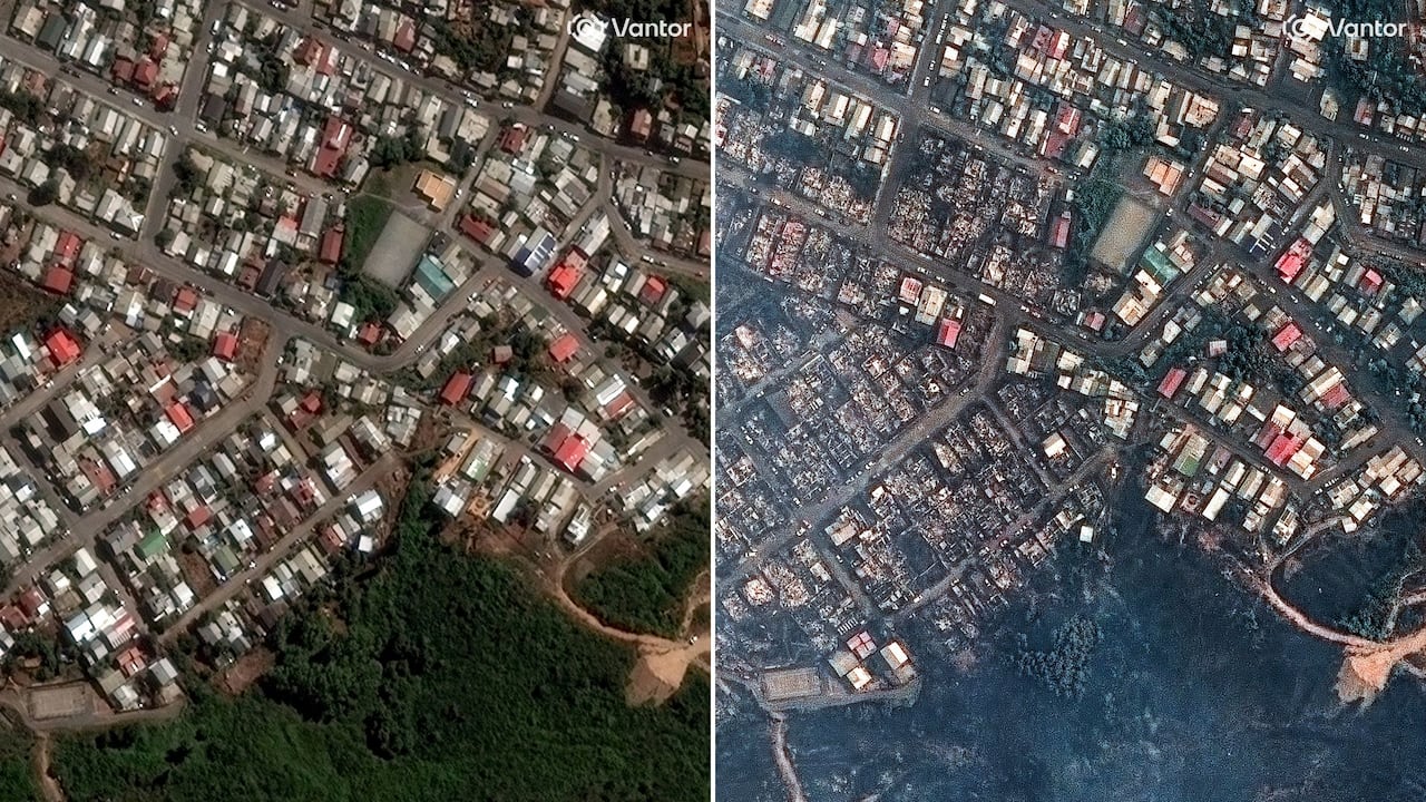 Chile fire destruction laid bare in before and after images