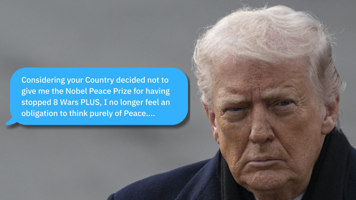 Real message by Trump links Greenland threats to Nobel Peace Prize snub