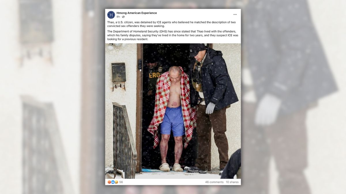 Photo authentically shows ICE agents detaining US citizen in freezing weather