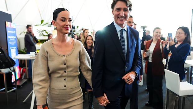 Katy Perry joins Trudeau in Davos to support former PM’s speech on value of ‘soft power’
