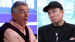 Ryanair boss thanks Elon Musk for ‘boost’ in ticket sales after online row
