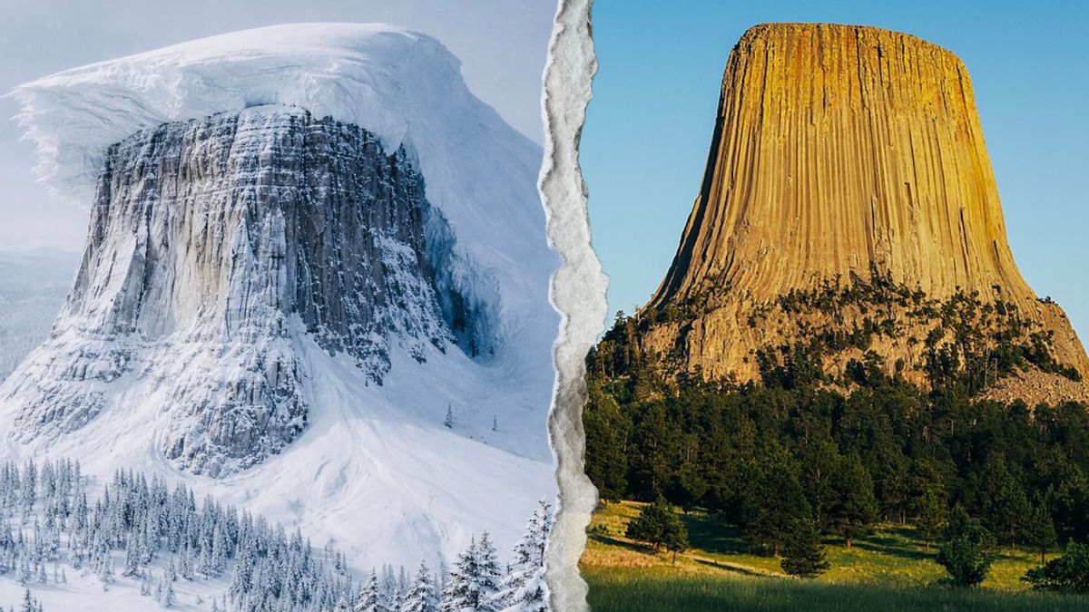 Did ‘historic wind event’ leave massive snow bank on Wyoming’s Devils Tower?