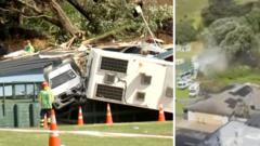 Footage captures moment NZ landslide starts in Mount Maunganui