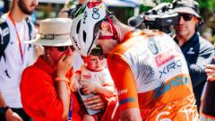 Cyclist wins Australia race despite being knocked off by Kangaroo