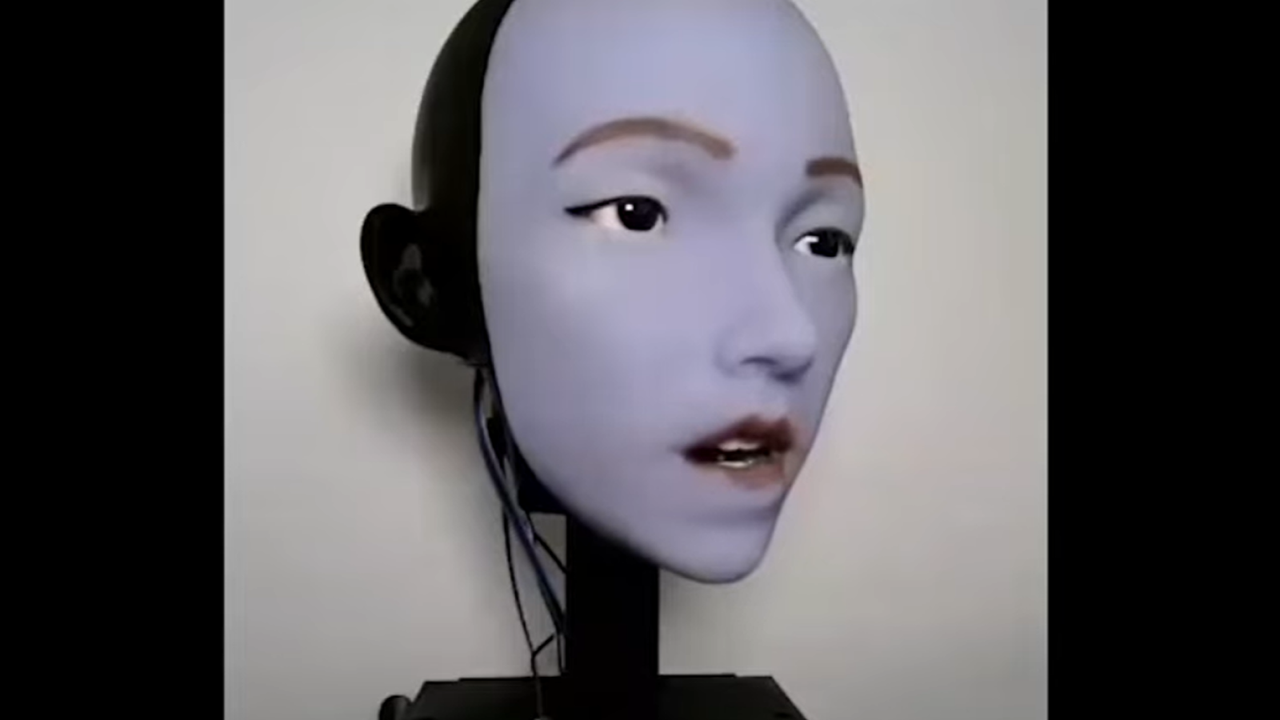 Creepy humanoid robot face learned to move its lips more accurately by staring at itself in the mirror, then watching YouTube