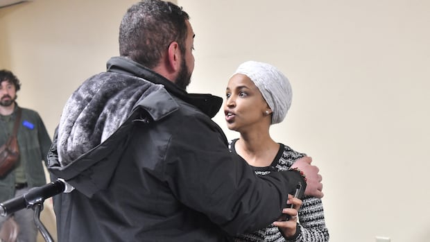 Man sprays U.S. lawmaker Ilhan Omar with unknown substance at town hall