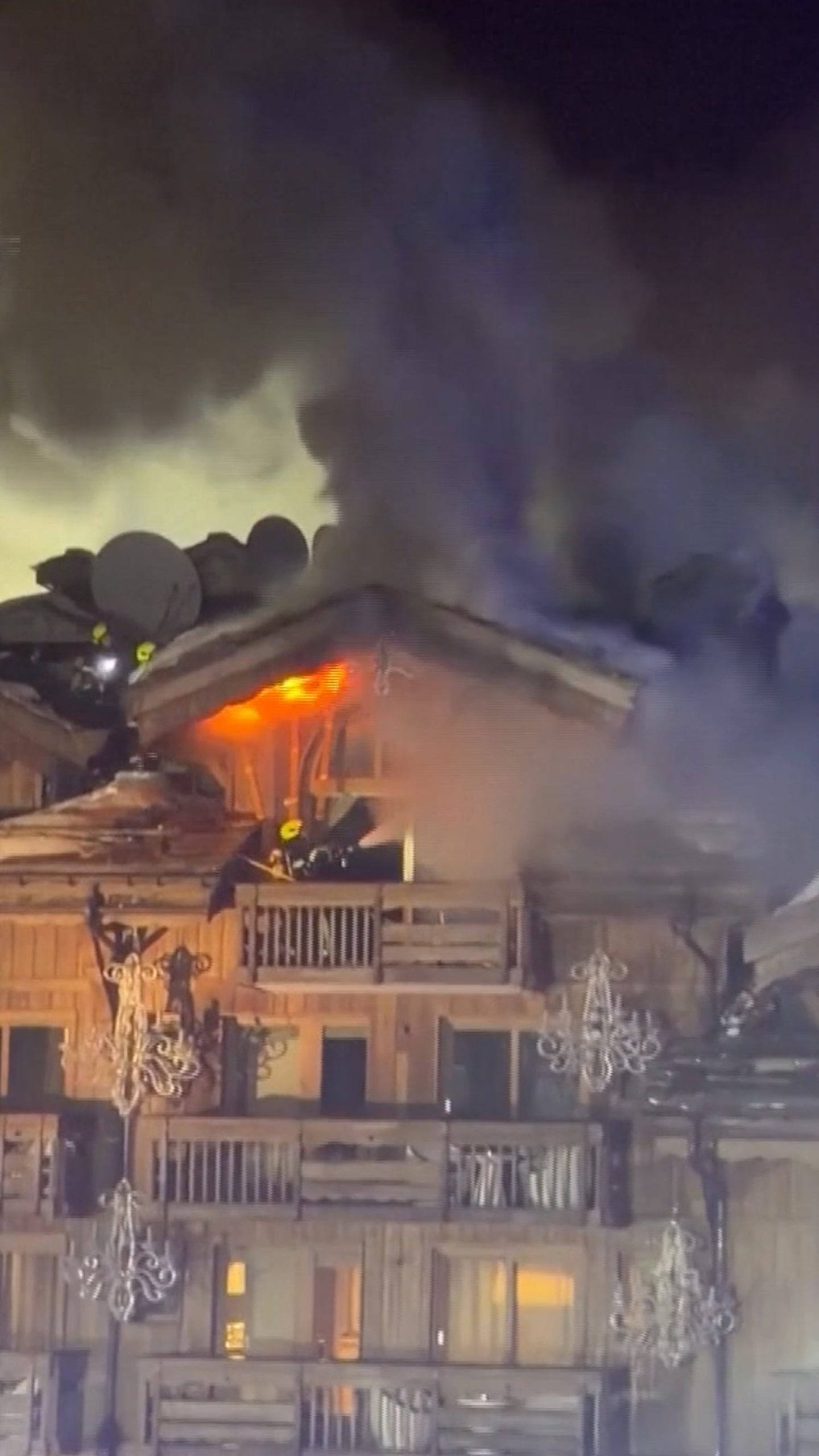 Fire rips through ski resort in French Alps