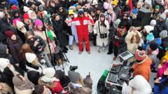 Watch: Frozen river hosts dance party in Kyiv
