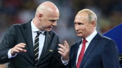 Fifa president ‘infantile’ for wanting to lift Russia ban, Ukraine minister says