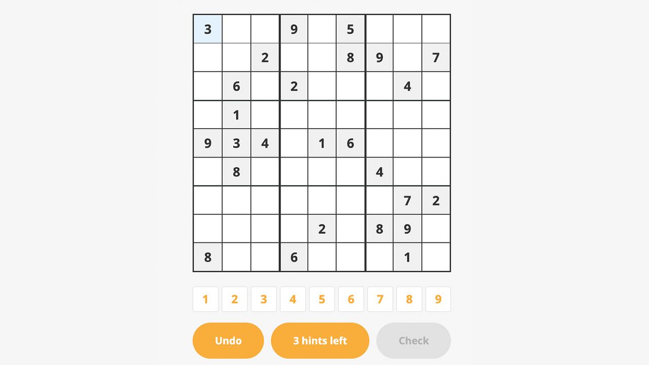 Daily sudoku: Take a break with this classic numbers puzzle
