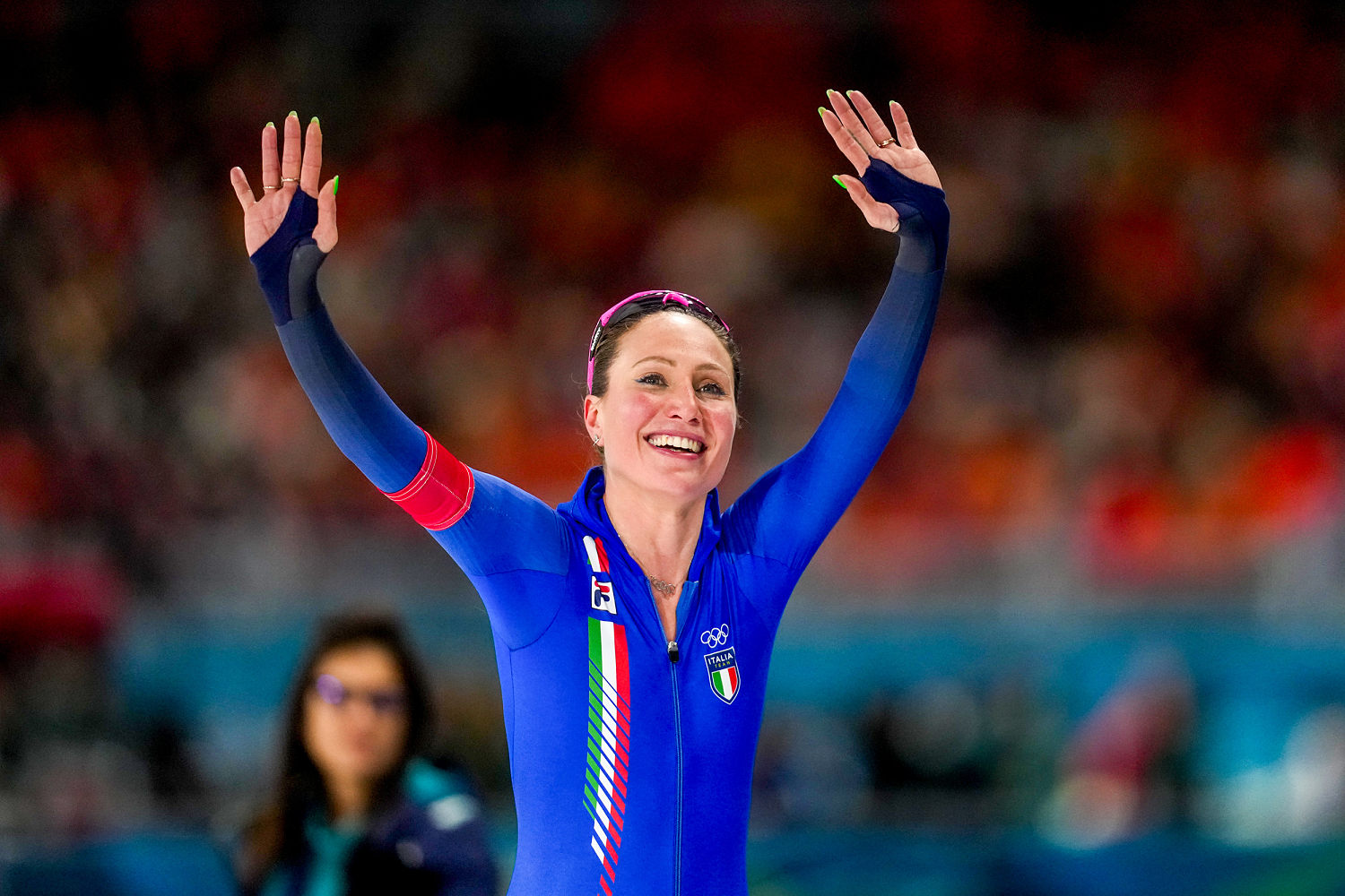 Italian speedskater Francesca Lollobrigida wins gold at home on 35th birthday