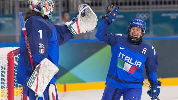 With a roster speckled red and white, Italy’s victory in women’s hockey is Canada’s too