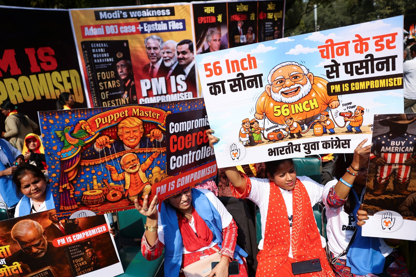 Protests erupt in New Delhi over Indian PM’s name in Epstein files