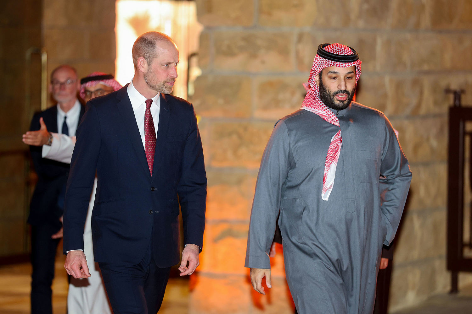 Future kings meet in Saudi Arabia but Andrew-Epstein revelations loom over Prince William