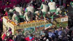 Flying oranges: Italian town celebrates carnival with historic street battle