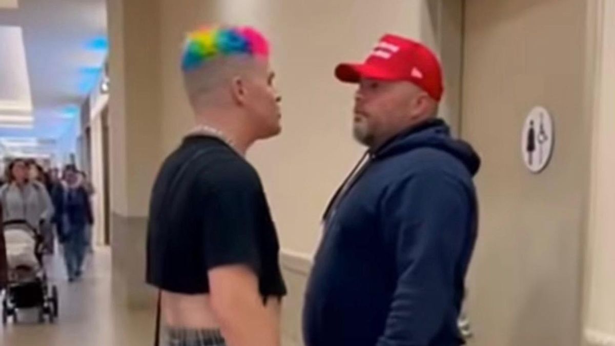 Don’t fall for fake image of man in MAGA hat blocking trans person from women’s restroom