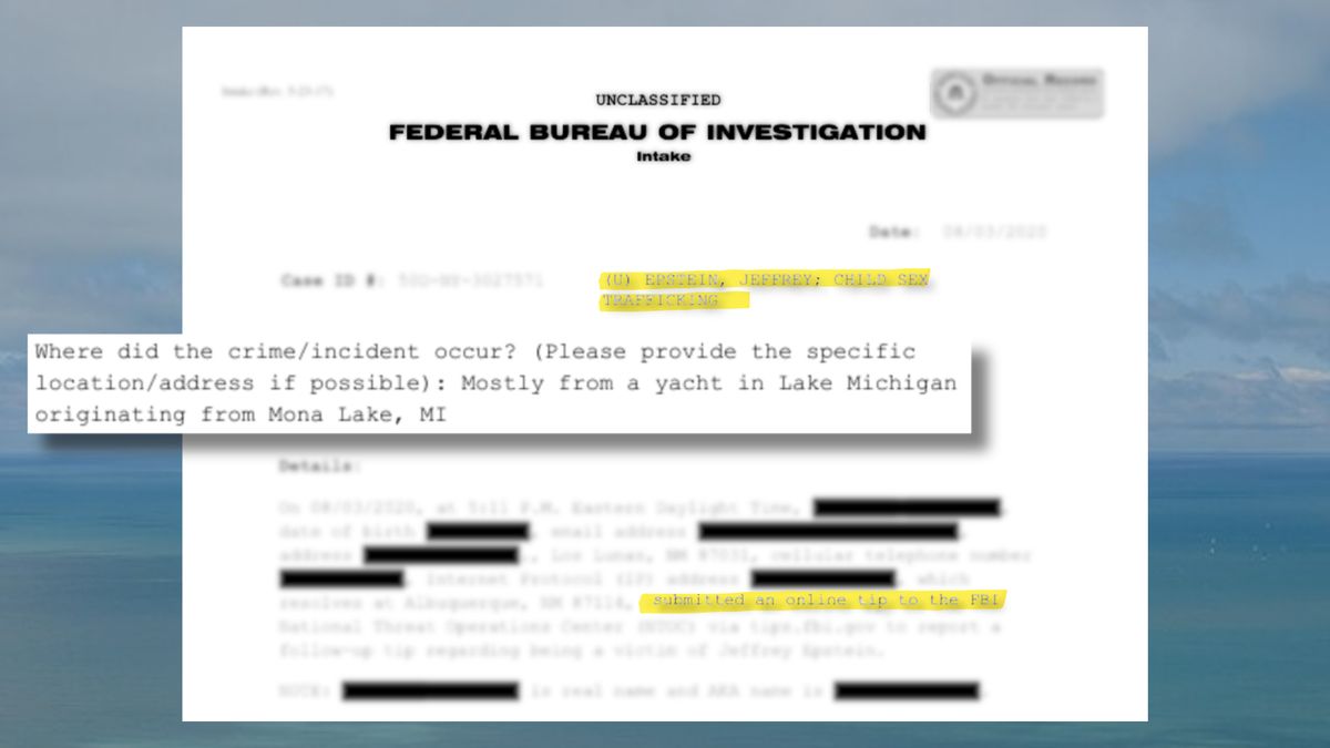 FBI tip claims Trump witnessed Epstein victim’s baby being killed, dumped in Lake Michigan. It remains unverified